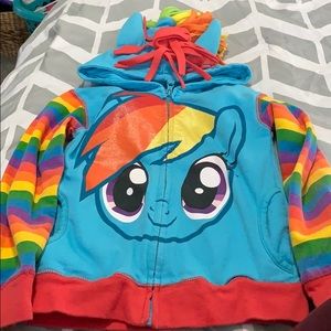 Girls Rainbow Dash Zip Up Hoodie
